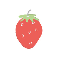 strawberry fruit icon, flat style