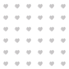 Fototapeta premium Seamless pattern with grey hearts on a white isolated background. Geometric print. Great for fabric, wallpaper, textile, wrapping. Vector illustration.
