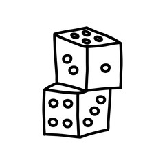 dices play icon, line style