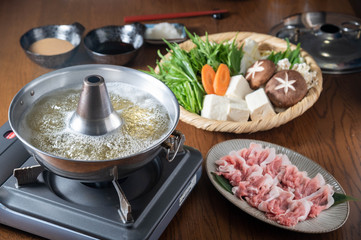 japanese pork shabu shabu, hot pot