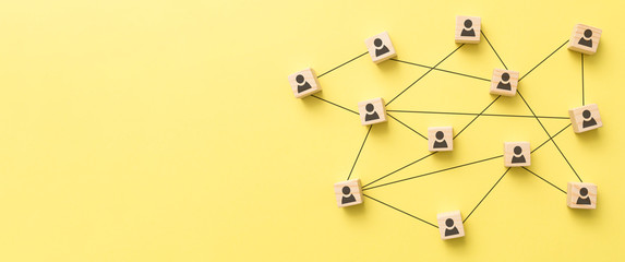 Teamwork, network and community concept.
