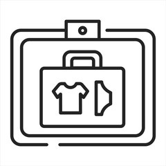 Baggage check black line icon. Check for prohibited items. Using a special scanner. Pictogram for web page, mobile app, promo. UI UX GUI design element.