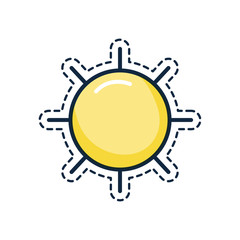 patches concept, sun icon, line color style