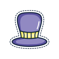 patches concept, top hat icon, line color style