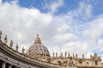 Sculptures of Vatican City and St. Peter's Basilica dome