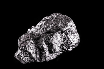 Rhodium nugget, chemical element with Rh symbol, metal for industrial use, used in jewelry and...