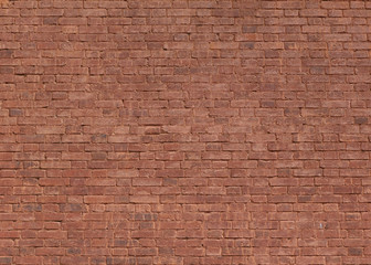 Full frame image of the old painted red brick wall. High resolution texture for background, poster,...