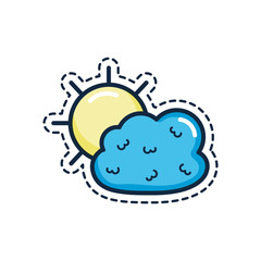 Obraz premium patches concept, sun and cloud icon,, line color style