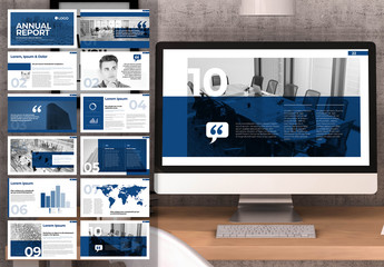 Blue and White Digital Annual Report Layout