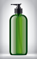 Bottle on background. Glossy surface version. 