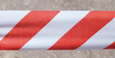 Protective red and white tape