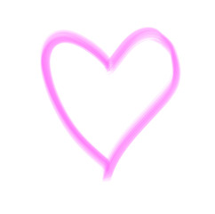 Pink heart on white background for Mother's Day or valentines day symbolizing love and affection.