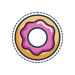 patches concept, sweet donut icon, line color style