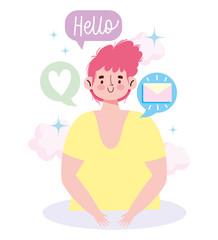 people communication and technology, boy mail message romantic