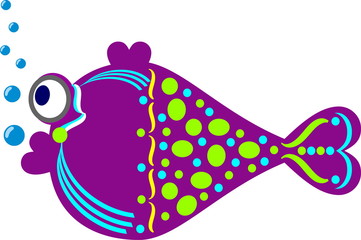 cartoon violet fish