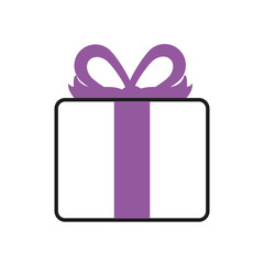 gift box icon, half line half color style
