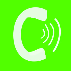 White call sign on green background