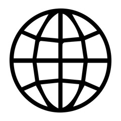 Obraz premium globe symbol icon in black and white 