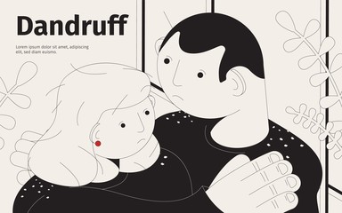 Dandruff Couple Isometric Background