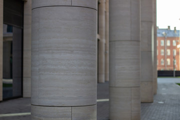 beige columns architecture in the city