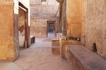 Narrow street in old indian town (inside Amber Fort)