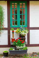 Obraz na płótnie Canvas window at an old house in Stralsund, Germany
