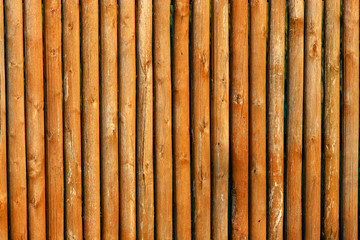 wooden fence made of logs