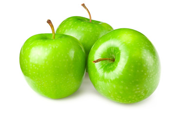 green apples isolated on a white background