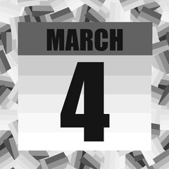 March 4 icon. For planning important day. Banner for holidays and special days. Fourth of march. Illustration.