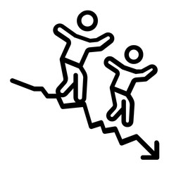 Depopulation concept, Reduction of World human Population vector icon design, Economic consequences of COVID-19 on white background, Socio-economic issues symbol after Coronavirus pandemic 