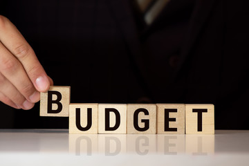 BUDGET word made with building blocks