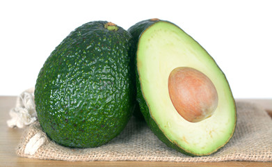 fresh full and section avocado