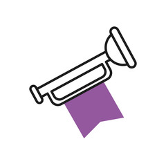 trumpet with flag icon, half line half color style