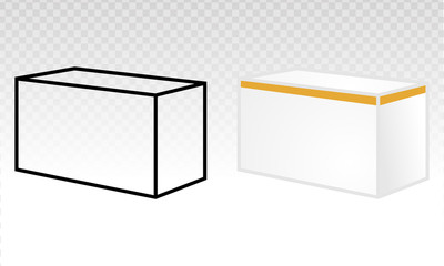 face mask box / cardboard flat icons on a transparent background