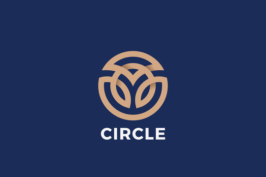 Circle shape Logo design abstract Linear Outline Luxury style