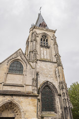 Fototapeta na wymiar Fragment of Amiens Church of Saint-Leu. Built in 1481, church of Saint Leu is one of the twelve ancient parishes of Amiens. Dedicated to Saint Leu, Bishop of Sens. Amiens, Somme, Picardie, France.