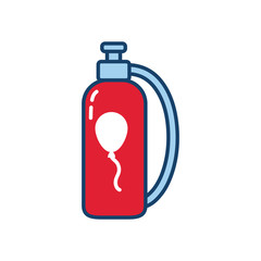 helium tank icon, line and fill style