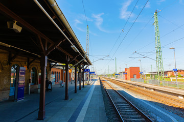 Fototapeta na wymiar railway station in Bergen auf Ruegen, Germany