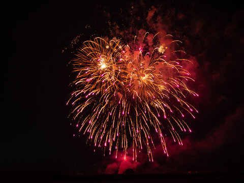 Picture of a large red firework