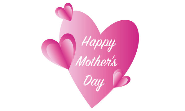 Happy Mother's Day web banner illustration with paper art heart shape decoration.