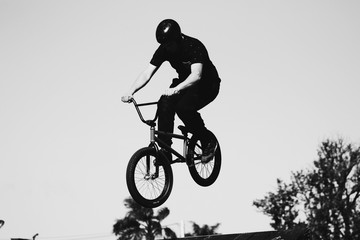 Fototapeta na wymiar silhouette of a cyclist