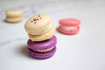 Macarons - Pink, Purple, and White