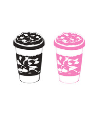 Coffee paper cups art 