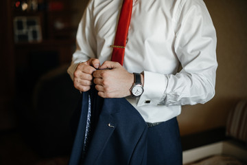 Stylish shirt close-up on a young man. Fashion