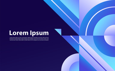 Blue modern geometrical abstract background. circles geometric shapes.