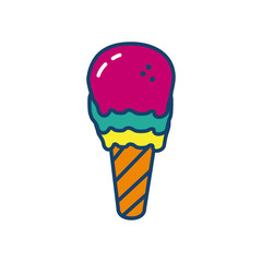 ice cream icon, line and fill style