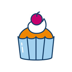 cupcake icon, line and fill style