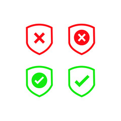 shield checklist icon Icon symbol Flat vector illustration for graphic and web design.	