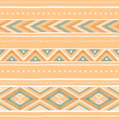 Seamless pattern with ethnic ornamental colourful stripes. Embroidery. Geometrical lines.