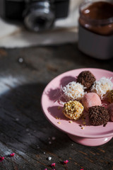 Obraz na płótnie Canvas Party sweets with hazelnut cream